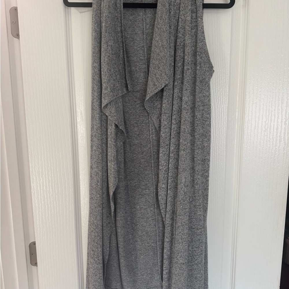 Juicy Couture Heather Gray Sleeveless Draped Vest